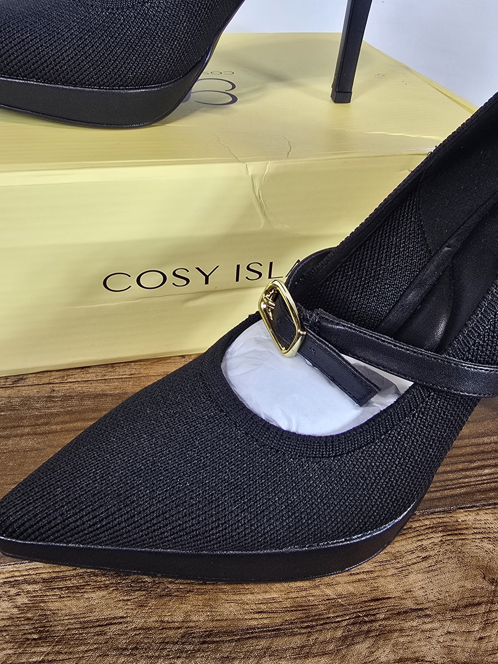 Cosy Island Classic Black Mary Jane High Heel Stiletto Pumps Size 7 - Picture 8 of 16